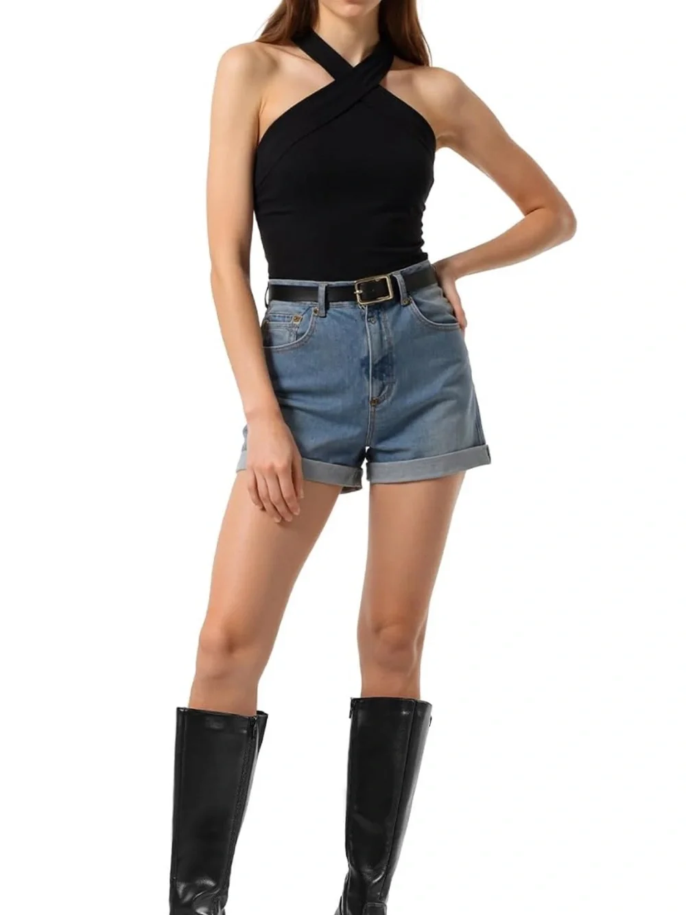 Classic Black Knee-High Women's Riding Boots